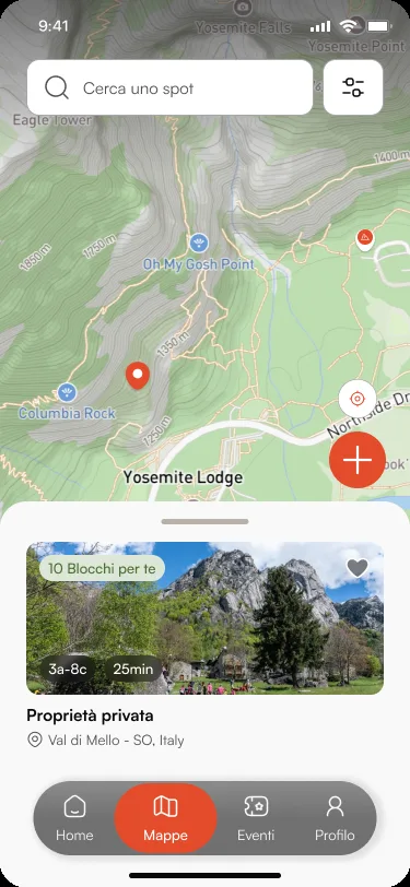 Map with a selected spot